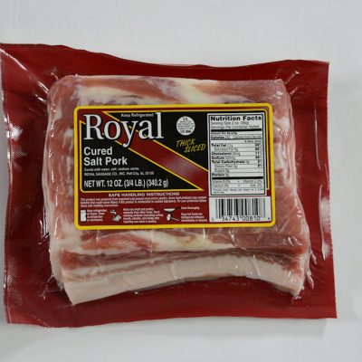 Royal Cured Salt Pork - 12 oz. Thick Sliced