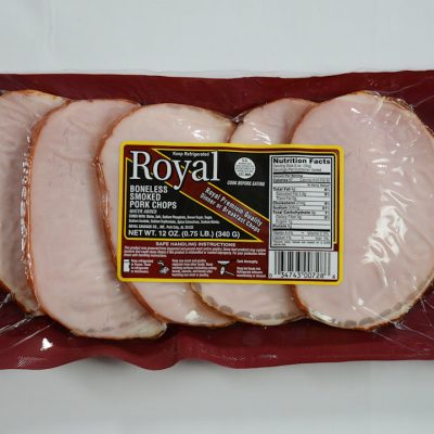 Royal Boneless Smoked Pork Chops - 12 oz Dinner or Breakfast Chops